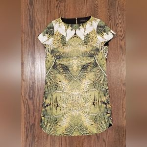 Ted Baker patterned tropical mini shift dress